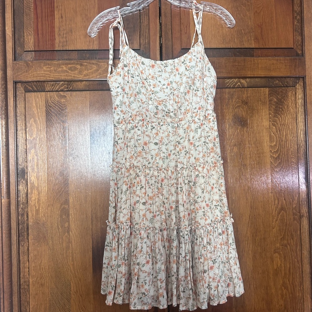Altar'd State Floral Mini Dress - Cream and Pink